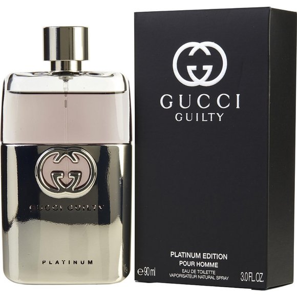 NEW Luxe GUCCI Guilty Platinum Edition Pour Homme 3 oz/90 ml DISCONTINUED Sealed - Picture 2 of 4
